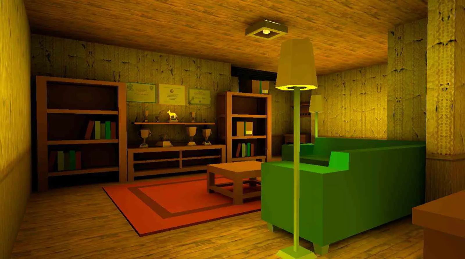 Ảnh 3 của Tải game Mr. Dog: Scary Story of Son Mod APK v1.6.24 (Dumb Enemies, Không Quảng Cáo) Nhân vật lén lút di chuyển trong căn biệt thự u ám của Mr. Dog