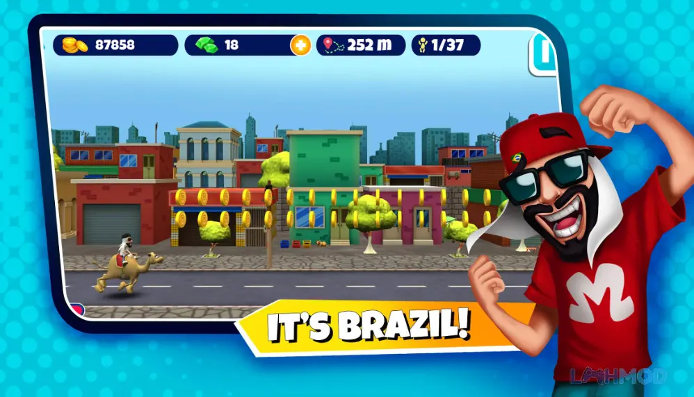 Ảnh 2 của Tải Mussoumano Game Apk 3.29.2 cho Android iOs Mussa đang cưỡi lạc đà bọc thép vượt sa mạc trong Mussoumano Game