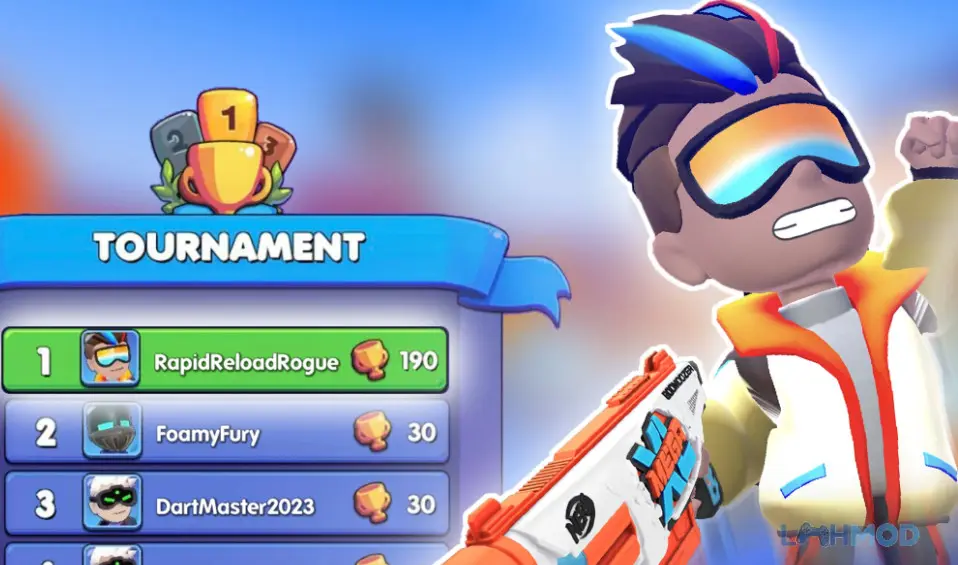 Ảnh 3 của Tải nerf battle arena Mod Apk 1.6.4 (Fast Reload, Unlimited Ammo) cho Android iOs Người chơi lựa chọn Blaster trong Nerf Battle Arena Mod