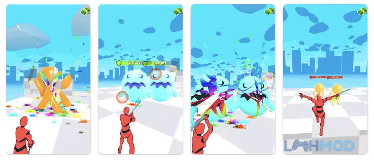 Ảnh 2 của Tải game Ninja Teleport Apk 10.2.0.0 cho Android iOs Cảnh hành động trong game Ninja Teleport với nhiều kẻ thù