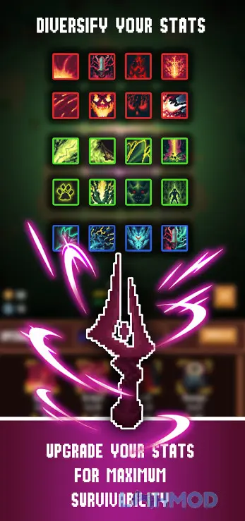 Ảnh 2 của Tải One Tower Idle Tower Defense Mod Apk 1.0 (Unlimited Gem, God Mode) cho Android iOs Màn hình nâng cấp tháp và kỹ năng trong One Tower Idle Tower Defense Mod