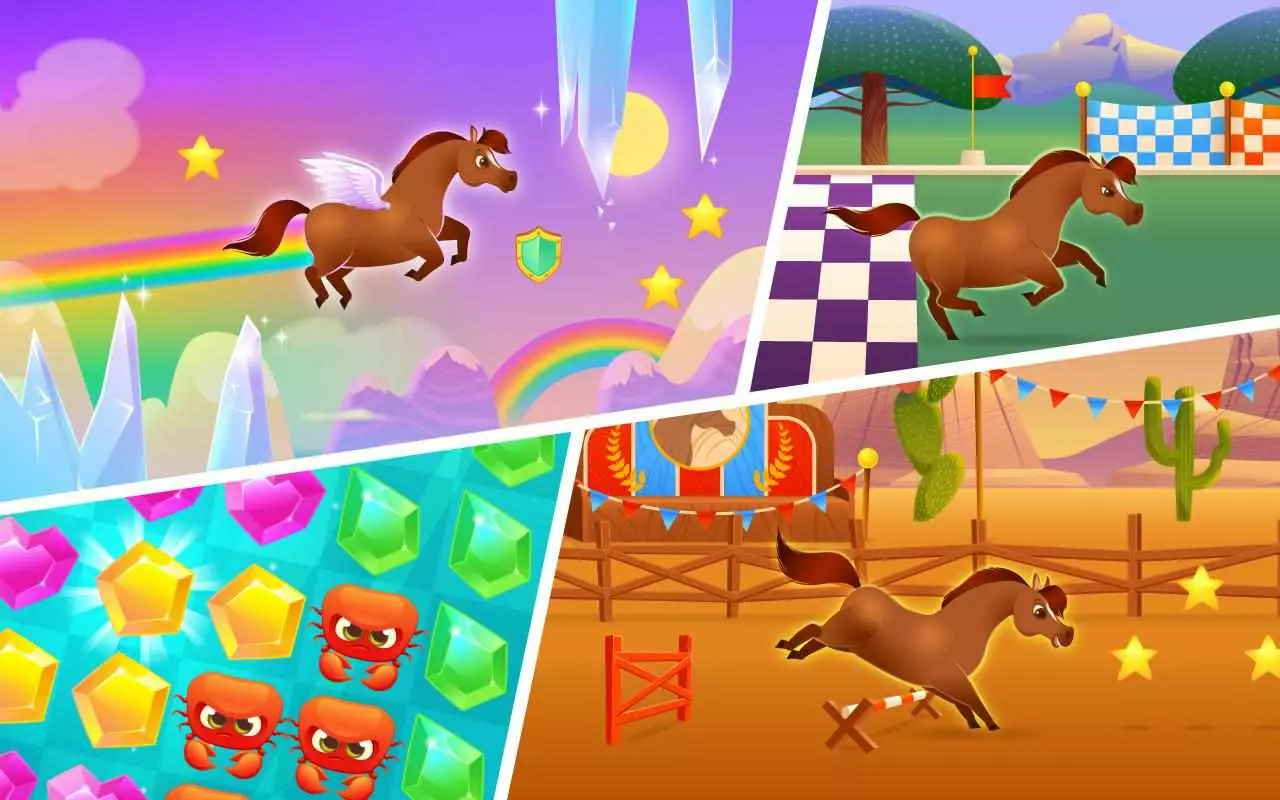 Ảnh 4 của Tải game Pixie the Pony Mod APK 1.50 ( Vô hạn tiền ) Chú ngựa đang tham gia các minigame vui nhộn để rèn luyện kỹ năng