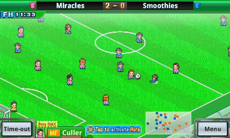 Ảnh 3 của Tải game Pocket League Story 2 Mod APK 2.1.6 (Vô Hạn Tiền) Cầu thủ Pocket League Story 2 trên sân cỏ với đồ họa pixel