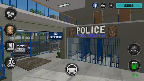 Ảnh 2 của Tải game Police Patrol Simulator Mod APK 1.3 (Menu, Vô Hạn Tiền) Cảnh sát tuần tra đang lái xe trên đường phố đông đúc