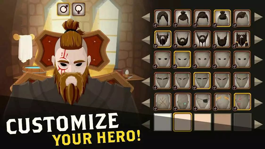Ảnh 1 của Tải game Questland Mod APK 4.3.2 (Menu, Speed, Skip Battle) Giao diện tùy chỉnh nhân vật trong Questland Mod