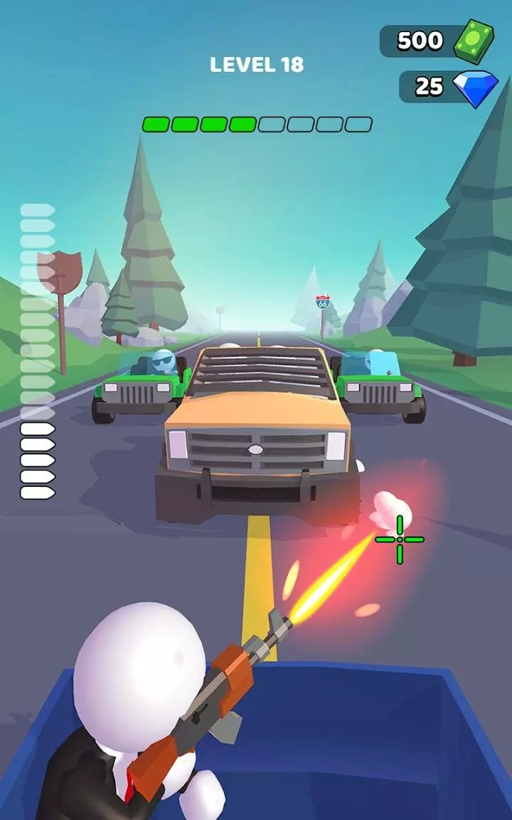 Ảnh 1 của Tải game Rage Road Mod APK 1.3.14 (Menu, Vô Hạn Tiền) Rage Road Mod với nhân vật Jack đang chiến đấu trên đường