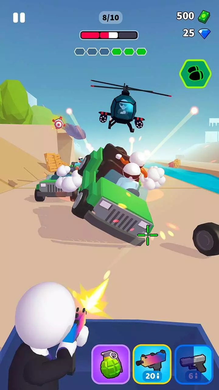 Ảnh 3 của Tải game Rage Road Mod APK 1.3.14 (Menu, Vô Hạn Tiền) Quang cảnh chiến đấu kịch liệt trên đường trong Rage Road Mod