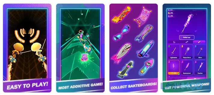 Ảnh 3 của Tải Rainbow Surfer Duet Color Apk 1.0.54 cho Android iOs Giao diện tùy chỉnh cảnh quan và vật phẩm trong game