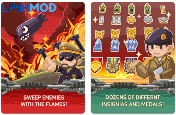Ảnh 3 của Rank Insignia Super Explosion MOD APK 1.3.2 (Vô hạn tiền) Cảnh chiến trường đầy kịch tính trong game
