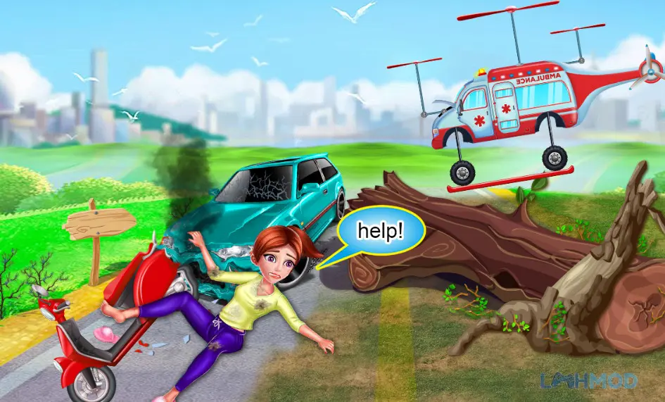 Ảnh 3 của Tải Robo Rescue Apk 1.3 cho Android iOs Thành phố nhộn nhịp trong Robo Rescue: Ambulance Robot