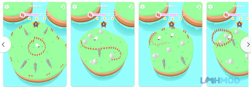 Ảnh 4 của Tải Save the Sheep 3D Apk 0.4.1 cho Android iOs Đàn cừu đang di chuyển trên cầu trong môi trường game Save the Sheep 3D