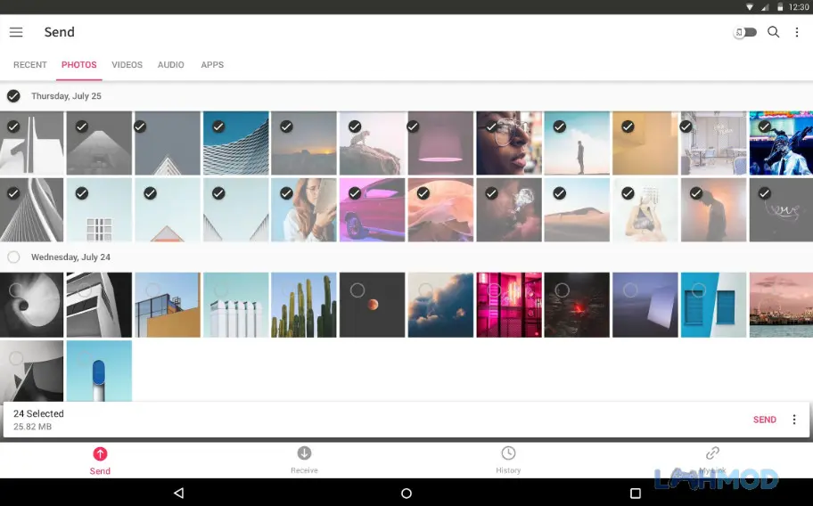 Ảnh 3 của Tải Send Anywhere Mod Apk 22.9.5 (Mở Khóa Premium) cho Android iOs Màn hình Send Anywhere với các tùy chọn tệp tin để chia sẻ