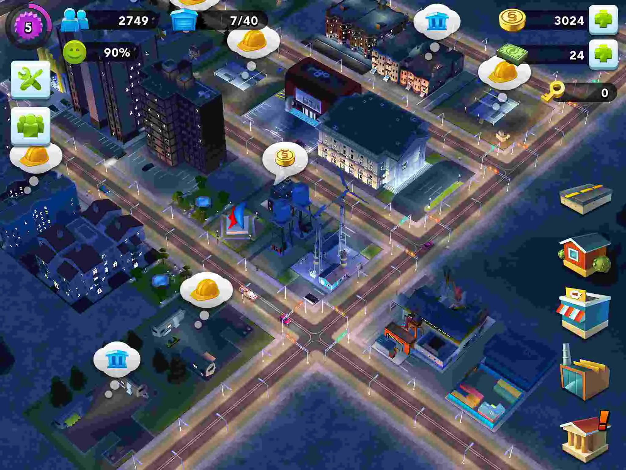 Ảnh 4 của Tải SimCity BuildIt Mod APK 1.44.2.108381 (Vô Hạn Tiền) Toàn cảnh một thành phố SimCity BuildIt sầm uất với những khu dân cư và công nghiệp