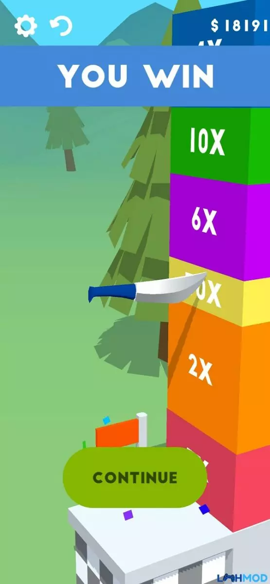 Ảnh 4 của Slice It All Mod Apk 2.0.2 (vô hạn tiền) cho Android Một màn chơi trong Slice It All với nhiều vật cản để cắt