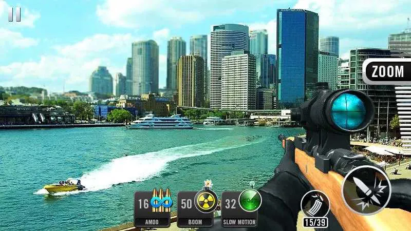 Ảnh 3 của Tải game Sniper Shot 3D Mod APK 1.5.3 (Mở Khóa Vũ Khí) Giao diện chọn nhiệm vụ trong Sniper Shot 3D Mod