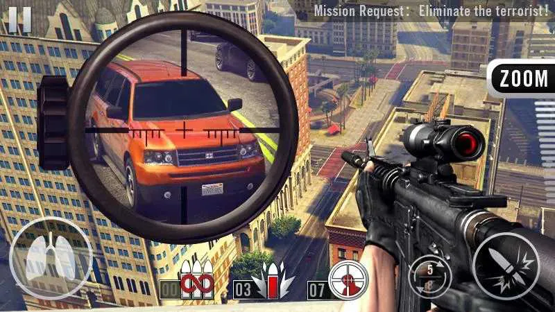 Ảnh 5 của Tải game Sniper Shot 3D Mod APK 1.5.3 (Mở Khóa Vũ Khí) Màn hình chọn súng và nâng cấp trong Sniper Shot 3D Mod