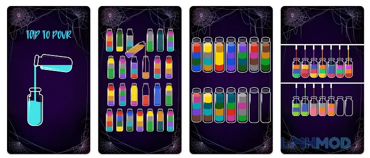 Ảnh 1 của Tải Soda Sort Apk 18.0.0 cho Android iOs Giao diện trò chơi Soda Sort: Water Color Puzzle