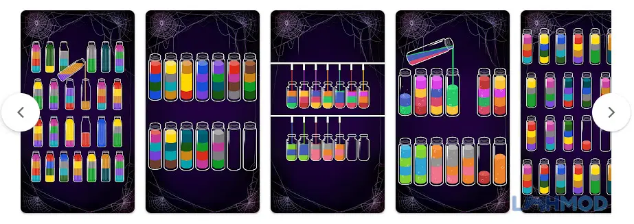 Ảnh 3 của Tải Soda Sort Apk 18.0.0 cho Android iOs Hình ảnh game Soda Sort đang được chơi với thao tác sắp xếp chất lỏng