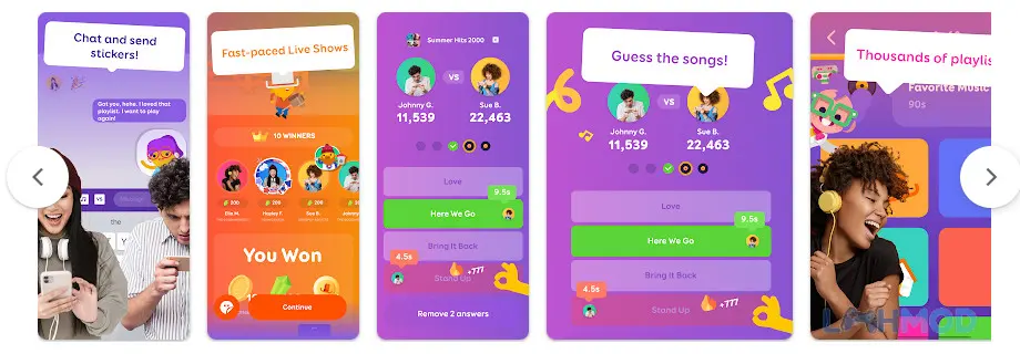 Ảnh 3 của Tải SongPop-Guess The Song Apk v003.024.006 cho Android iOs Màn hình so tài đoán bài hát giữa hai người chơi trong SongPop