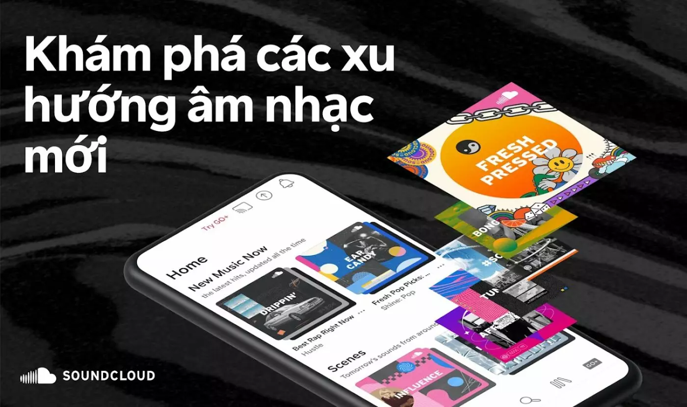 Ảnh 2 của Tải ứng dụng SoundCloud MOD APK (Không quảng cáo) Giao diện chính của ứng dụng SoundCloud hiển thị các bản nhạc được đề xuất