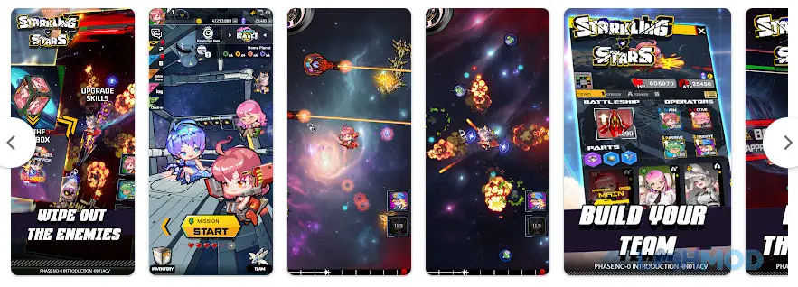 Ảnh 3 của Tải Starkling Stars Mod Apk 10 (Menu, Damage Multiplier, God Mode) cho Android iOs Giao diện nâng cấp trong Starkling Stars Mod