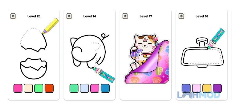 Ảnh 2 của Tải Stiker Art ASMR Color Pages Apk v1.9.5 cho Android iOs Giao diện tạo sticker trong Sticker Art ASMR Color Pages Mod Apk