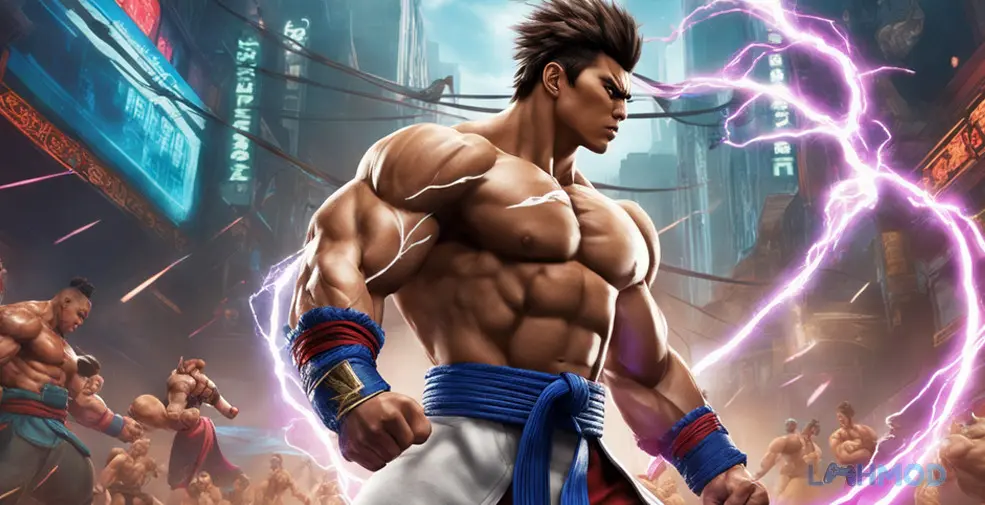 Ảnh 4 của Tải Street Fighting Karate Fighter Apk 0.7 cho Android iOs Một nhân vật nữ võ sĩ đang chuẩn bị ra đòn trong trận đấu