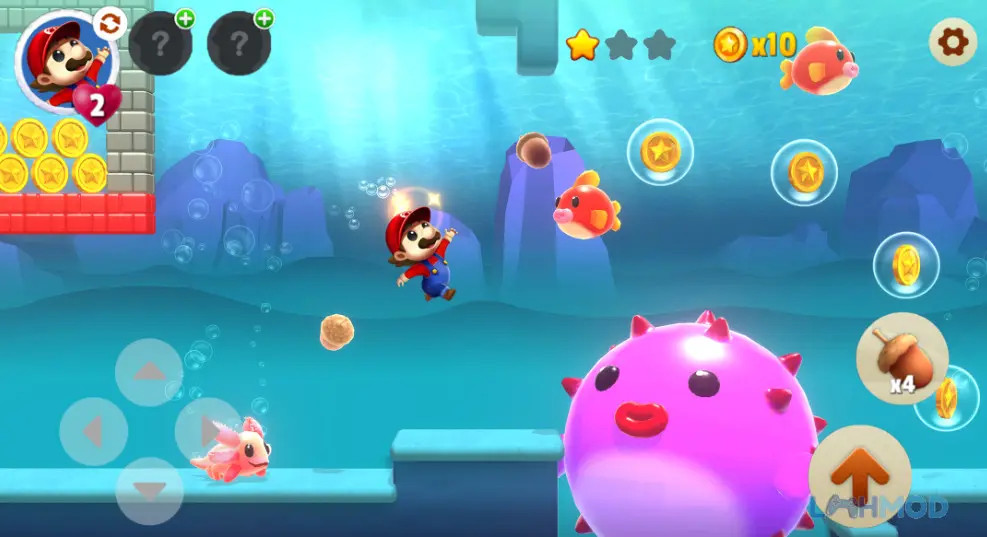 Ảnh 2 của Tải Super Run World Bro Adventure Apk 0.8.43 cho Android iOs Nhân vật Super Run World: Bro Adventure đang di chuyển qua màn chơi