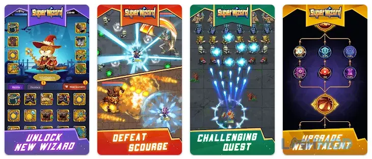 Ảnh 4 của Super Wizard Mod Apk 1.5.0 (Vô Hạn Tiền) Trận chiến khốc liệt chống lại quái vật hung dữ trong Super Wizard Mod