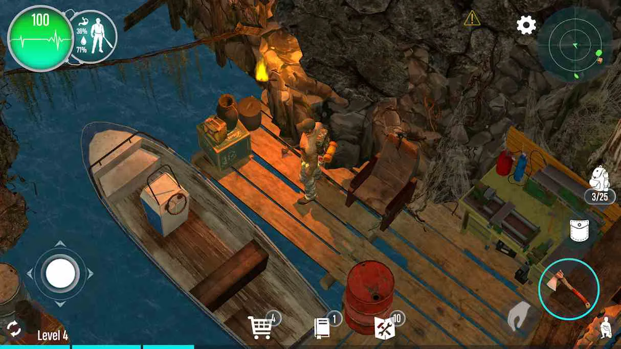 Ảnh 4 của Tải game Survivalist: invasion PRO Mod APK 0.0.614 (Vô Hạn Tiền) Giao diện chiến đấu của Survivalist: invasion PRO Mod