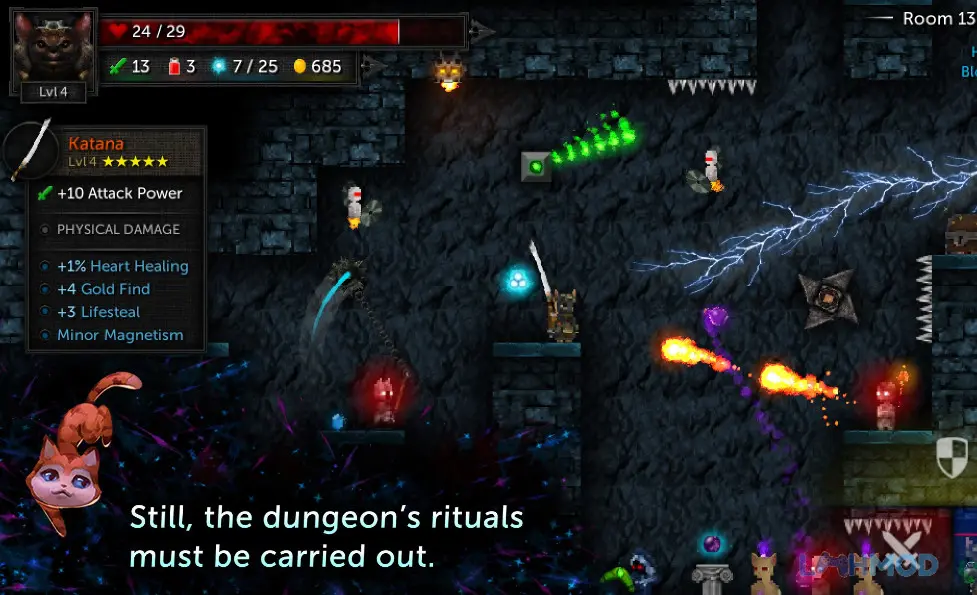 Ảnh 3 của Tải Tallowmere 2 Mod Apk 0.4.0a (Mở khóa All Content) cho Android iOs Nhân vật cầm kiếm và khiên sẵn sàng chiến đấu trong Tallowmere 2