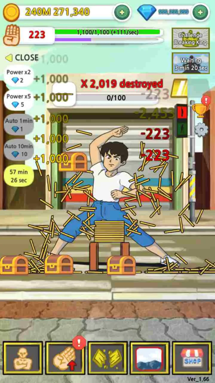 Ảnh 2 của Tải Tap Tap Breaking Mod APK 1.77 (Vô Hạn Tiền/Kim Cương) Mô tả các chế độ chơi khác nhau của Tap Tap Breaking