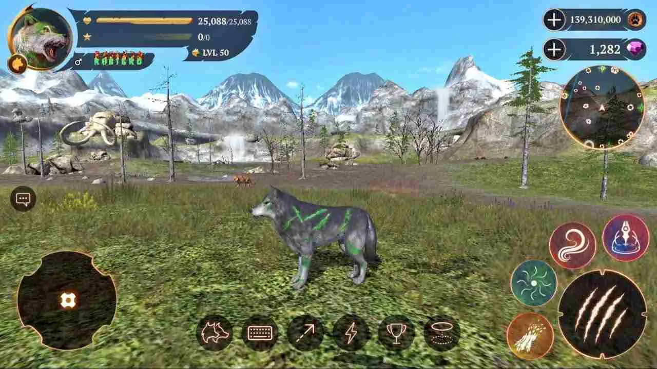Ảnh 2 của Tải game The Wolf Mod APK 2.9.0 (Menu, Mua sắm miễn phí) Cảnh sói săn mồi trong môi trường rừng rậm rộng lớn của The Wolf Mod