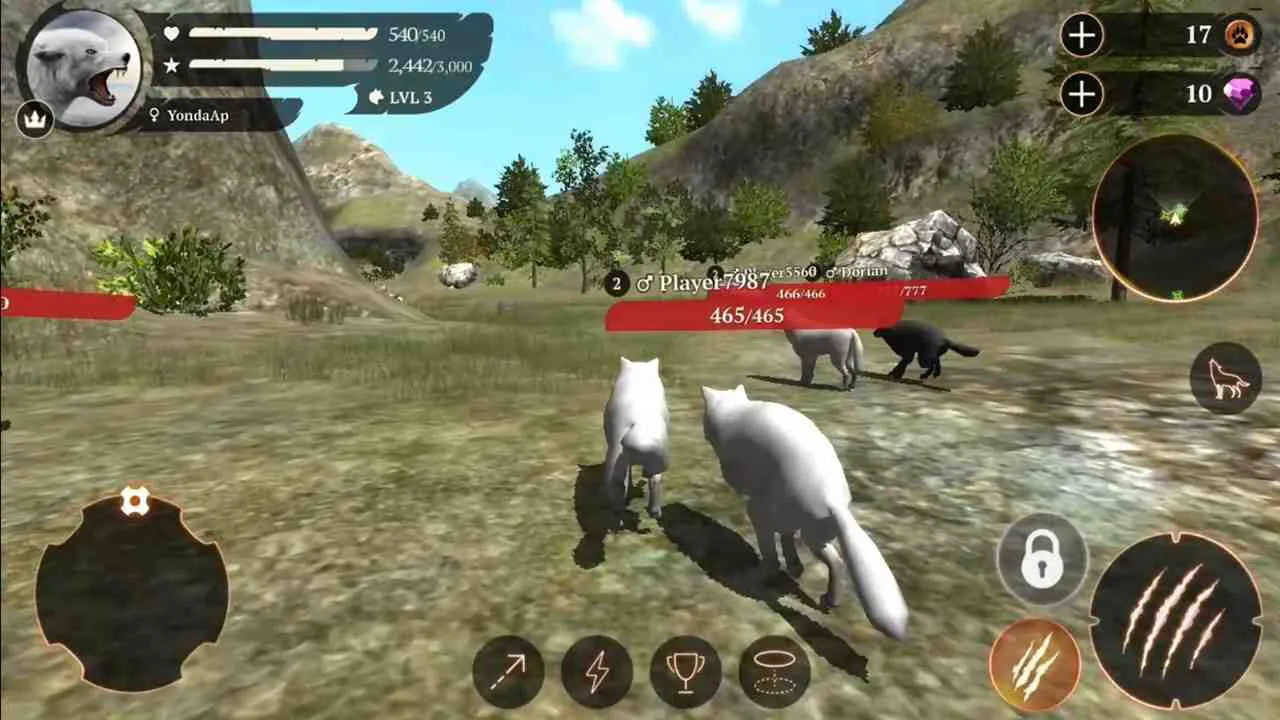 Ảnh 3 của Tải game The Wolf Mod APK 2.9.0 (Menu, Mua sắm miễn phí) Hình ảnh gameplay một con sói đang khám phá thế giới mở trong The Wolf