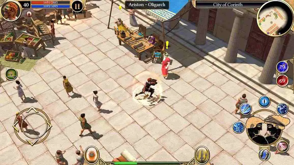 Ảnh 2 của Titan Quest Legendary Edition Mod APK v3.0.5339 (Mở Khóa, Vô Hạn Tiền) Chiến binh trong game Titan Quest Legendary Edition Mod đang chiến đấu