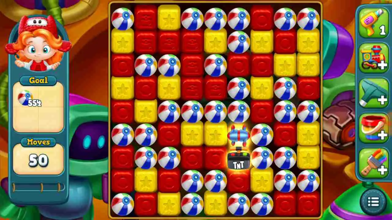 Ảnh 2 của Tải Toy Blast Mod APK (Menu, Tiền, Lives, Boosters) v16750 Bảng chơi Toy Blast với các khối lập phương đa dạng màu sắc