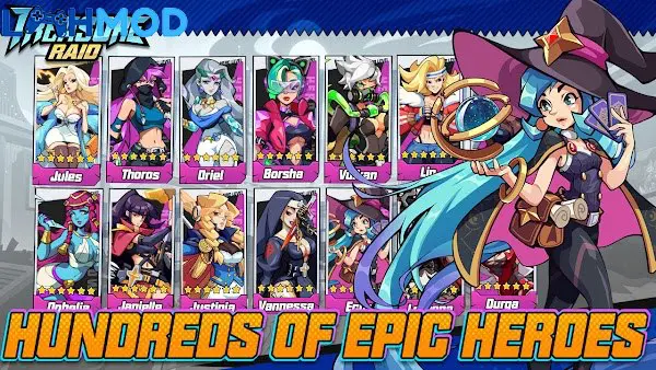 Ảnh 1 của Tải game Treasure Raid Fantasy APK 1.3.3 cho Android iOS Giao diện chiến đấu trong Treasure Raid Fantasy với đội hình thợ săn