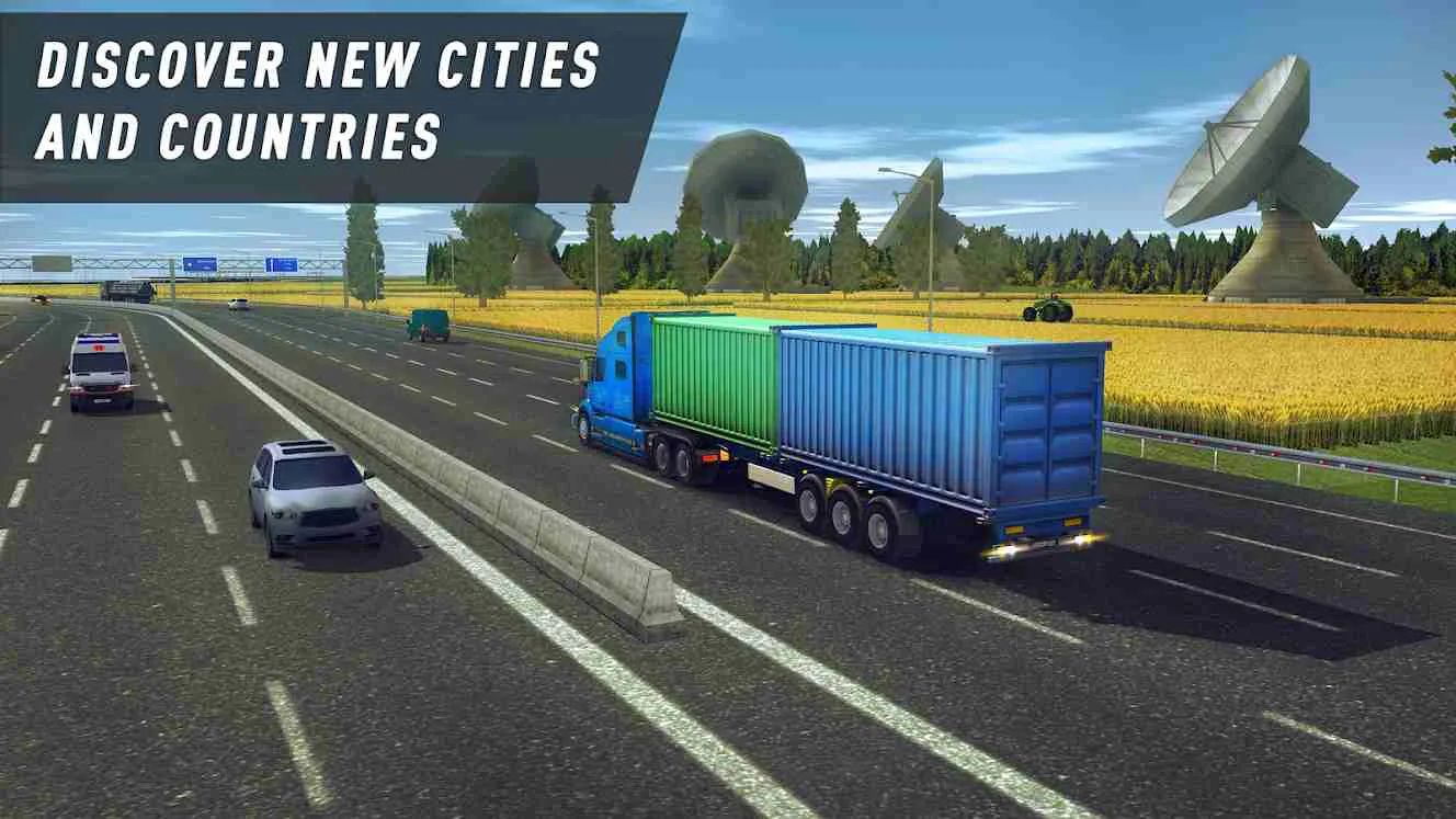 Ảnh 2 của Tải game Truck World Mod APK 1.237373 (Vô Hạn Tiền) Quá trình vận chuyển hàng hóa trên xe đầu kéo