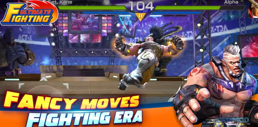 Ảnh 2 của Tải Ultimate Fighting Mod Apk 1.2.200328 (God Mode) cho Android iOs Võ sĩ đang tung đòn trong trận đấu