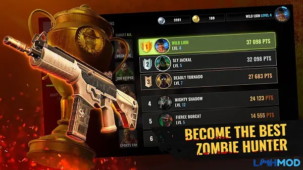 Ảnh 3 của Undead Clash: Zombie Games 3D Mod Apk 1.11.0 (Mod thần thánh) Hiển thị các chế độ bắn tỉa khác nhau trong Undead Clash: Zombie Games 3D