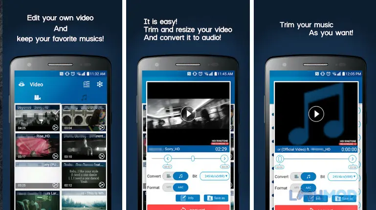 Ảnh 3 của Tải Video MP3 Converter Mod 2.6.5 (Mở khóa Premium) Android iOs Tùy chỉnh chất lượng và định dạng âm thanh trong Video MP3 Converter