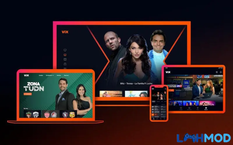 Ảnh 1 của Tải ViX Apk 4.2.3 cho Android Màn hình giao diện ViX với các mục Channels, Featured, Account