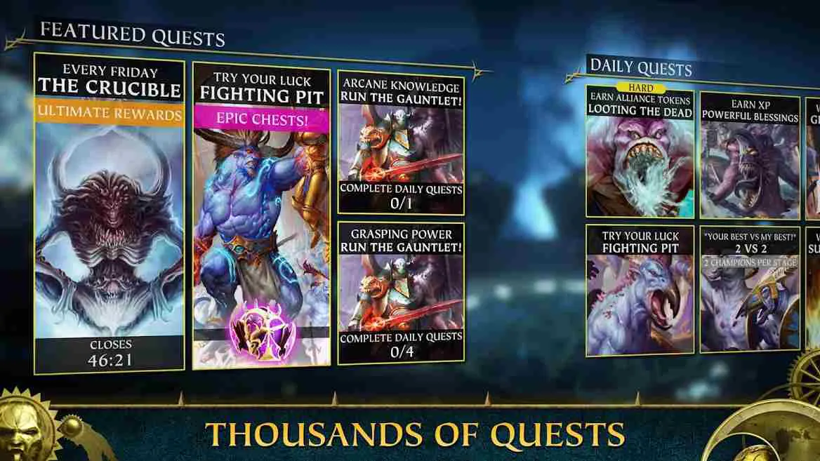 Ảnh 3 của Tải game Warhammer Quest Mod APK 1.6101 (Vô Hạn Tiền) Cảnh chiến đấu kịch tính trong hầm ngục