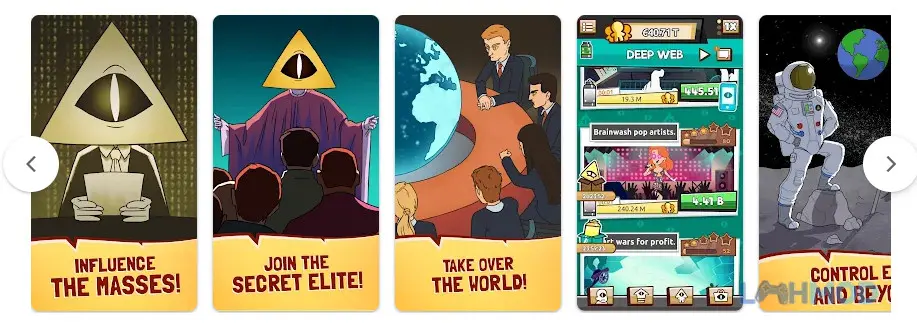 Ảnh 3 của Tải We Are Illuminati Mod Apk 3.1.9 (Free phần thưởng) cho Android iOs Người chơi thao túng thế giới ảo trong We Are Illuminati Mod.
