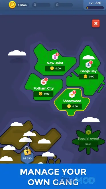 Ảnh 2 của Tải Weed Factory Idle Mod Apk 2.9.1 (Mua sắm miễn phí) cho Android iOs Quá trình thu hoạch và chế biến sản phẩm trong nhà máy Weed Factory Idle Mod