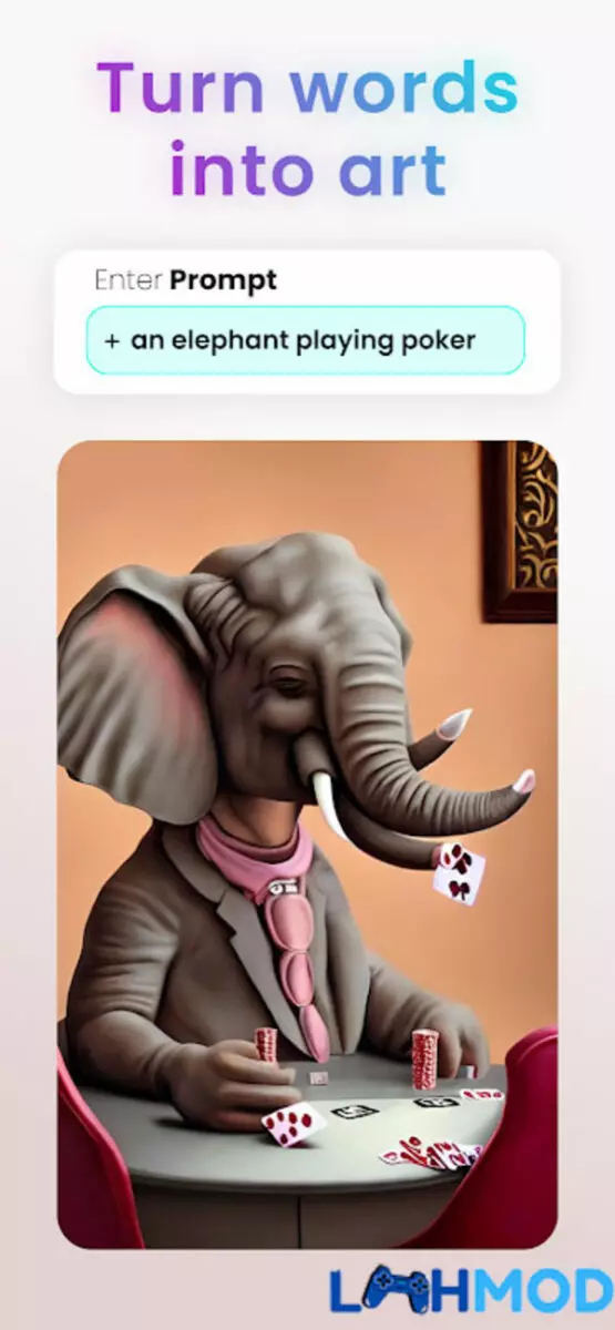 Ảnh 2 của Wonder – AI Art Generator Apk 1.5.0 cho Android, IOS Giao diện Wonder AI Art Generator với các tác phẩm nghệ thuật AI