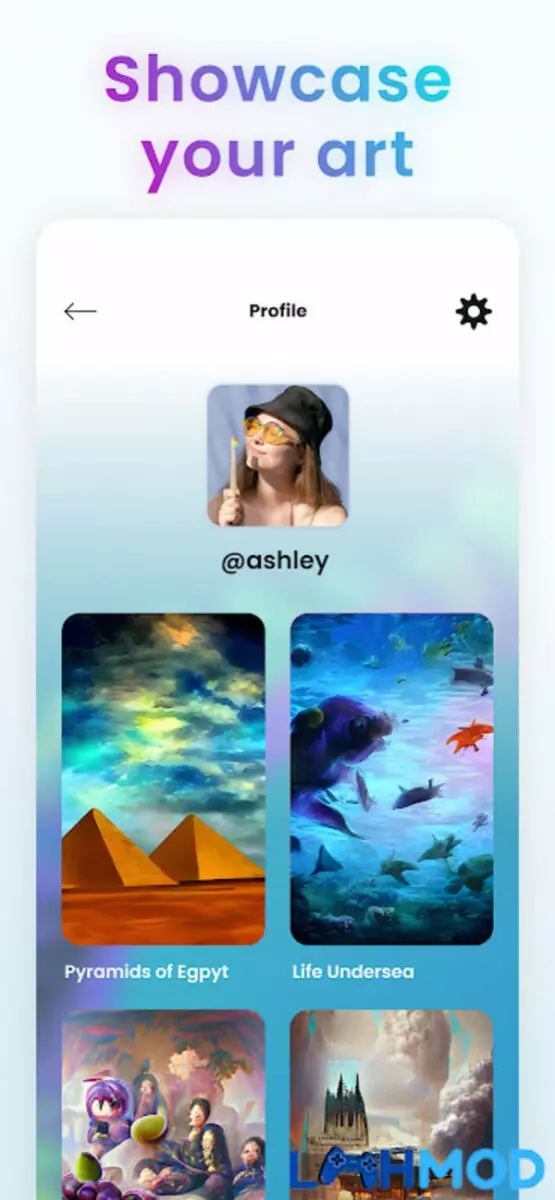 Ảnh 4 của Wonder – AI Art Generator Apk 1.5.0 cho Android, IOS Người dùng đang xem các tác phẩm AI đã tạo trong thư viện ứng dụng