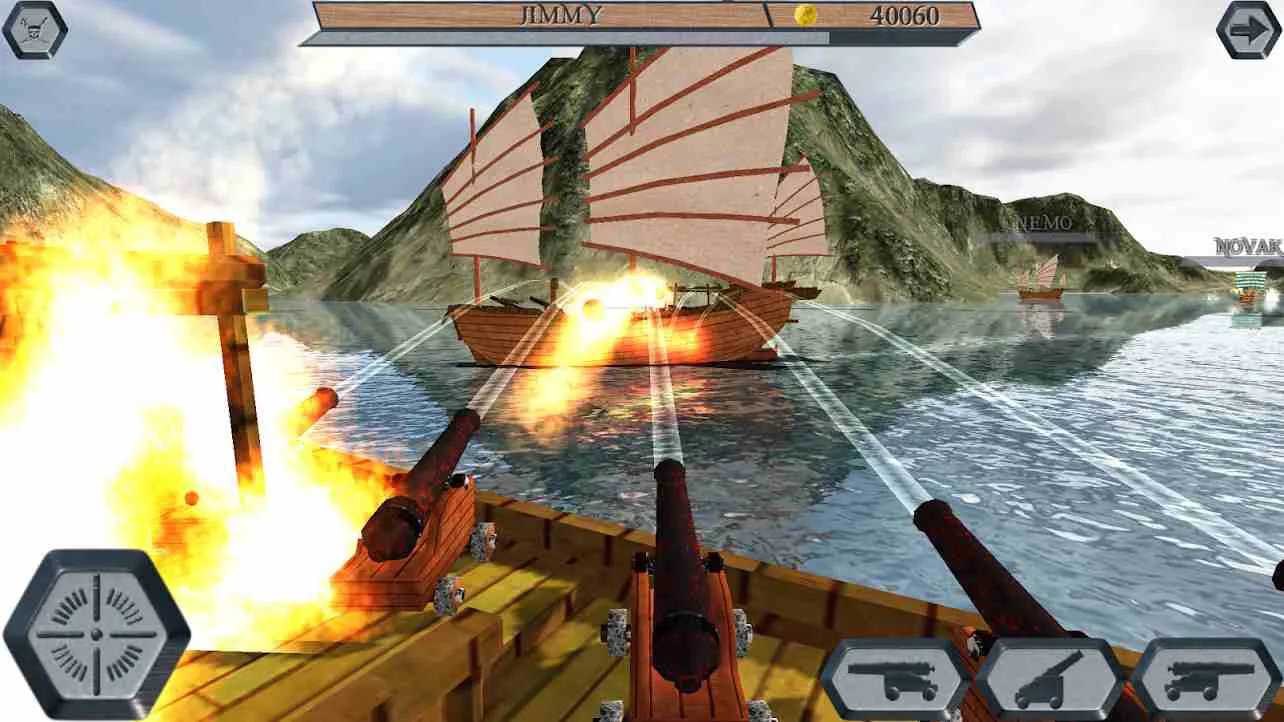 Ảnh 4 của Tải game World Of Pirate Ships Mod APK 4.4 (Vô Hạn Tiền) Hiệu ứng nổ hoành tráng khi tàu địch trúng đạn trong World Of Pirate Ships Mod