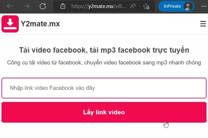 Ảnh 4 của Tải Y2Mate Mp3 Mp4 apk download Youtube Tiktok Facebook video Y2Mate Facebook Downloader, giao diện dán link video Facebook