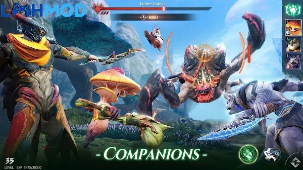Ảnh 3 của Tải Yeager: Hunter Legend APK 1.0 b31 cho Android iOS Thợ săn sử dụng kỹ năng tấn công một Yeager trong môi trường rừng